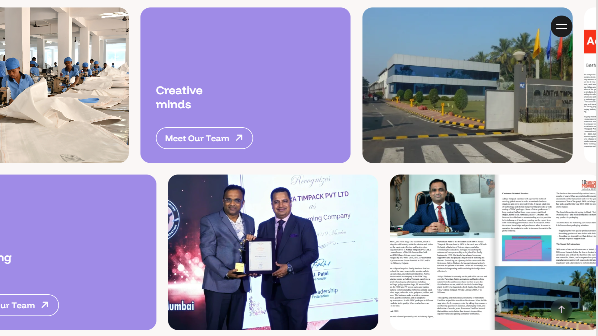 Aditya Timpack Pvt. Ltd. website screenshot by OSS Infotech